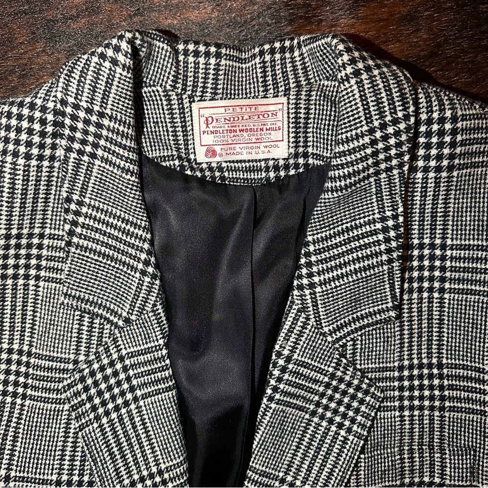 Pendleton Petite Wool Plaid Blazer - image 2